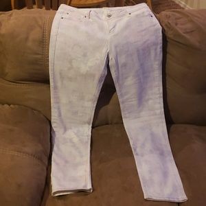 Pink and Purple Floral Pattern Wet Seal Jeans